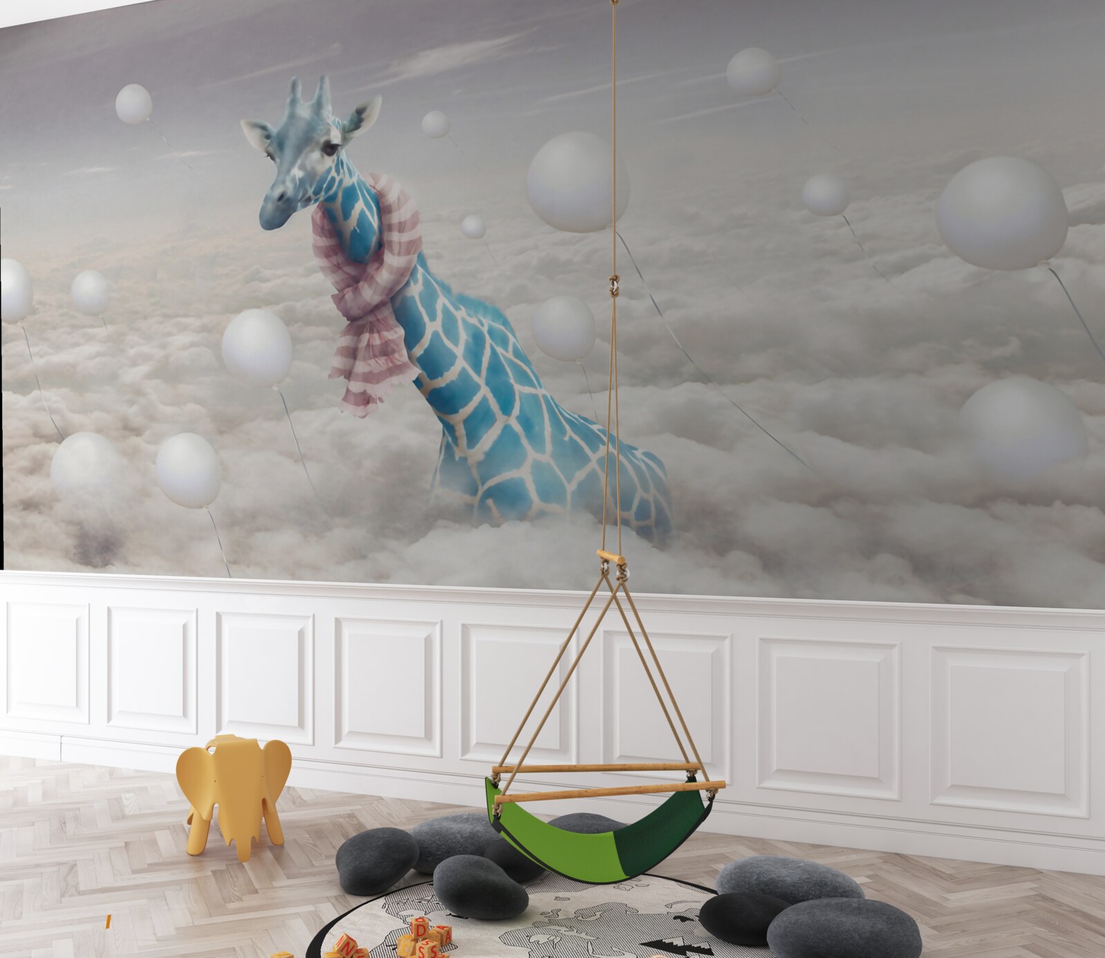 Fototapet girafă albastră