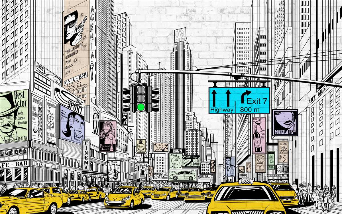 Fototapet megaorașele și zonele populate sunt marcate în galben