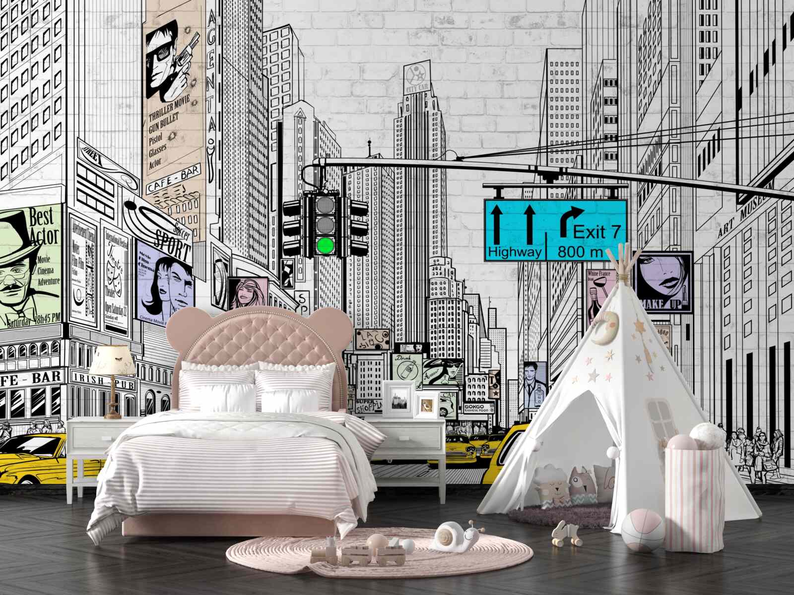 Fototapet megaorașele și zonele populate sunt marcate în galben