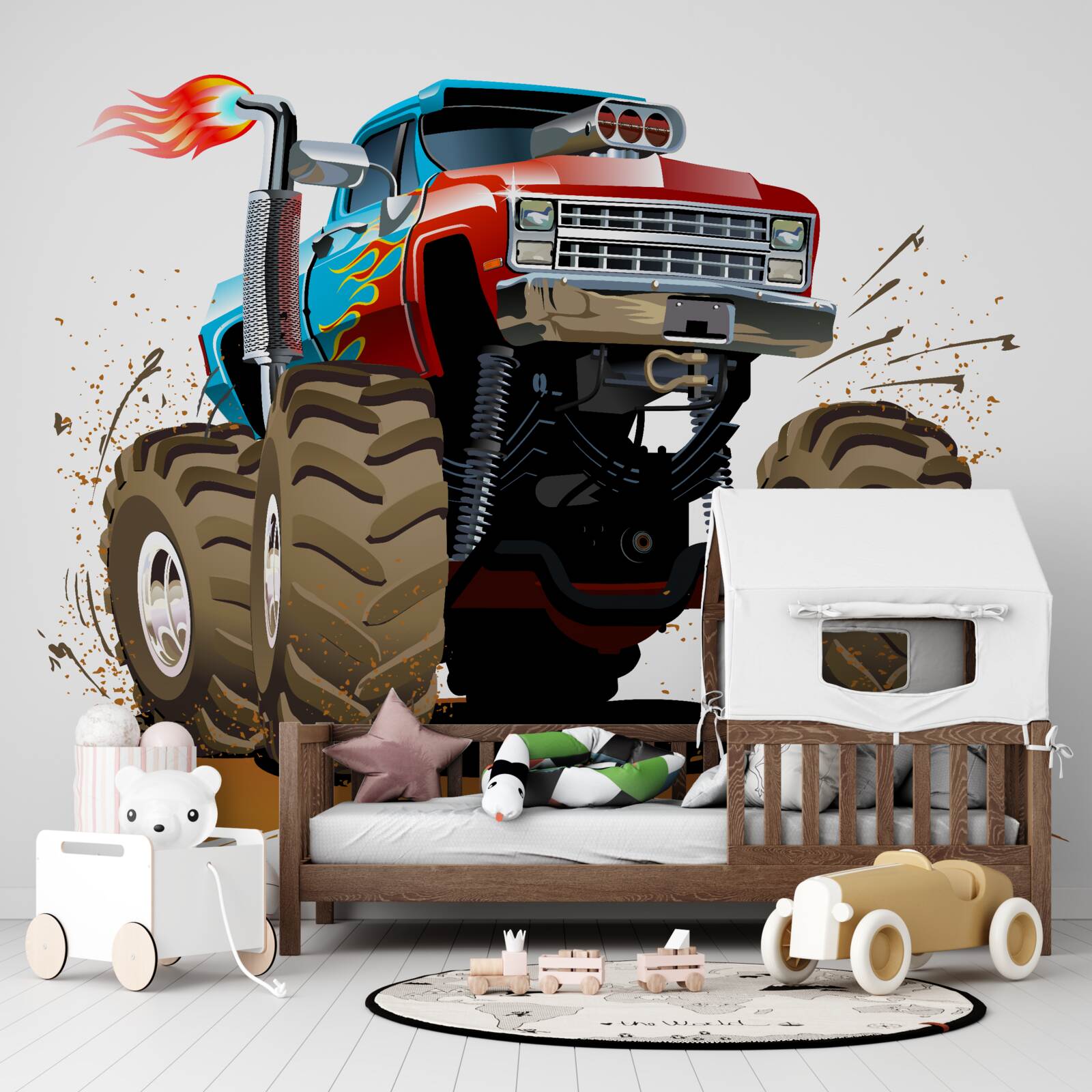 Fototapet vehicul de teren, camionetă uriașă și mijloc de transport