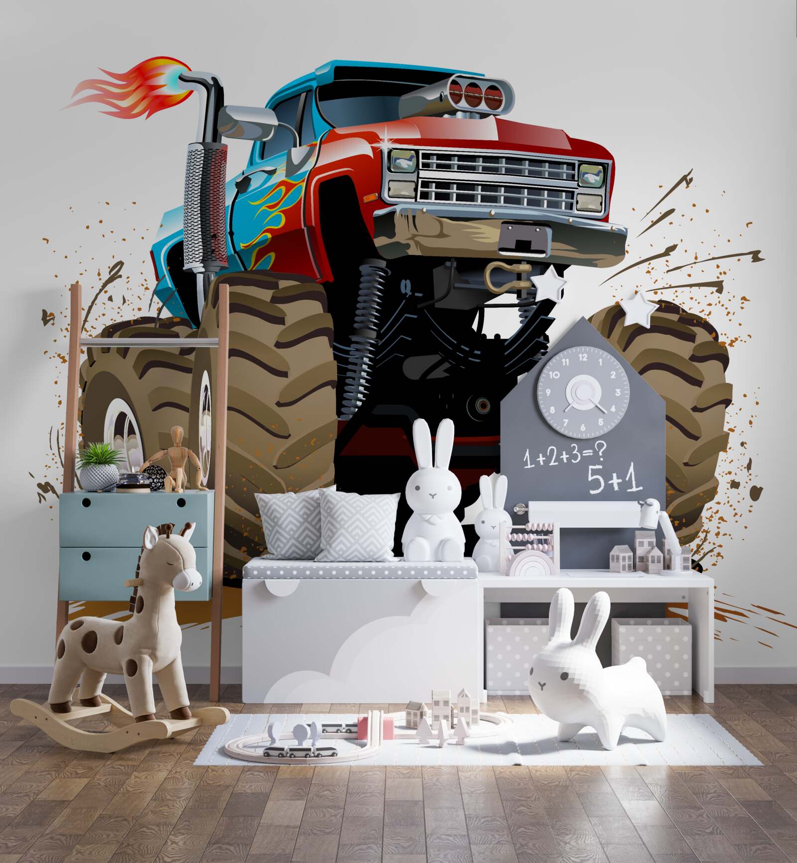 Fototapet vehicul de teren, camionetă uriașă și mijloc de transport