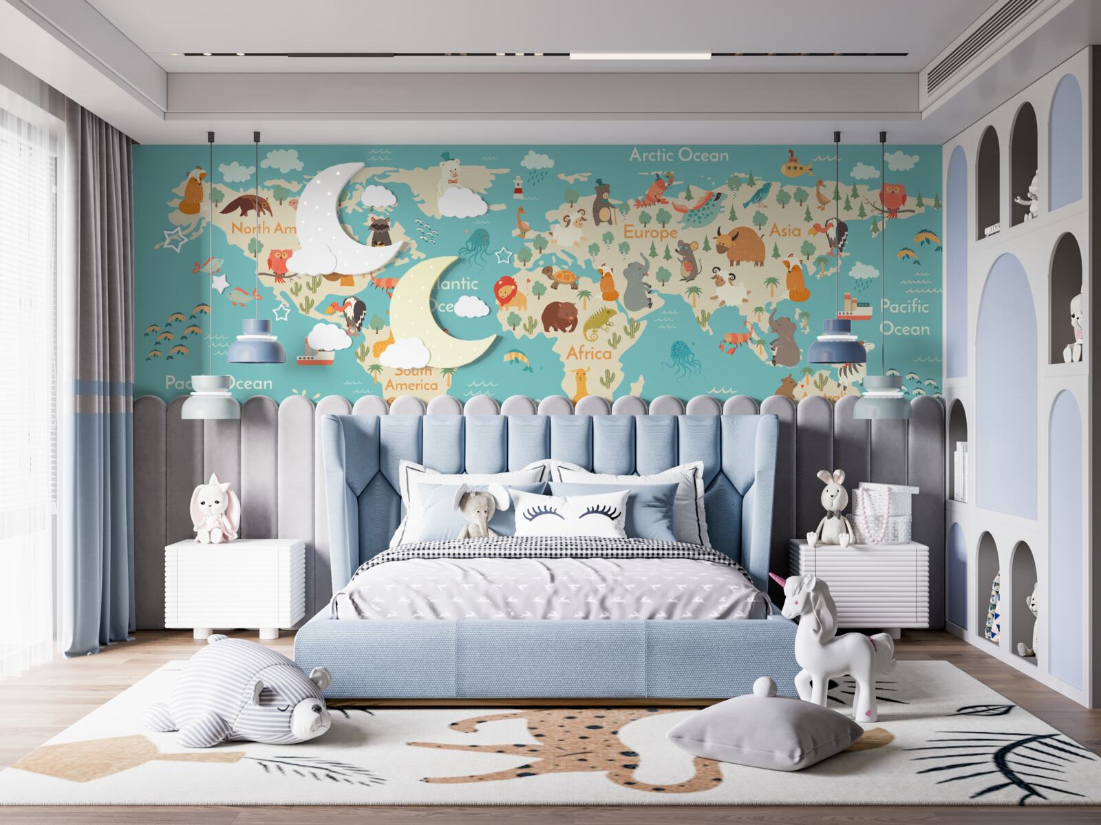 Fototapet card de umbră turcoaz