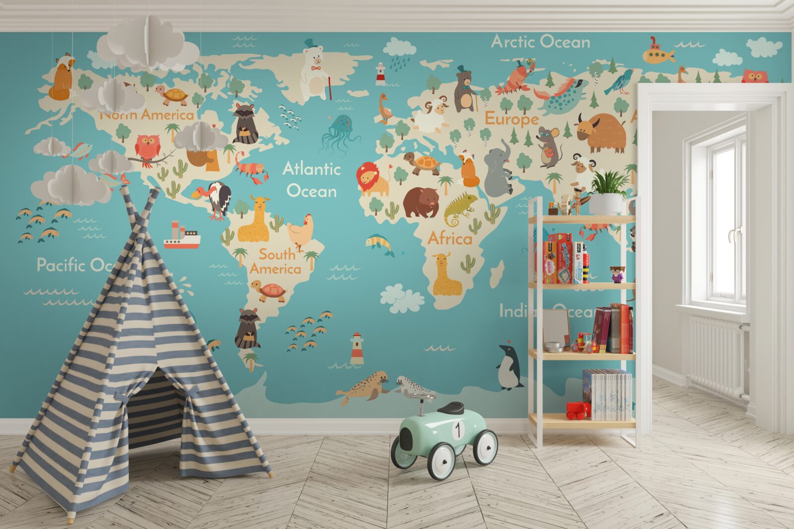 Fototapet card de umbră turcoaz