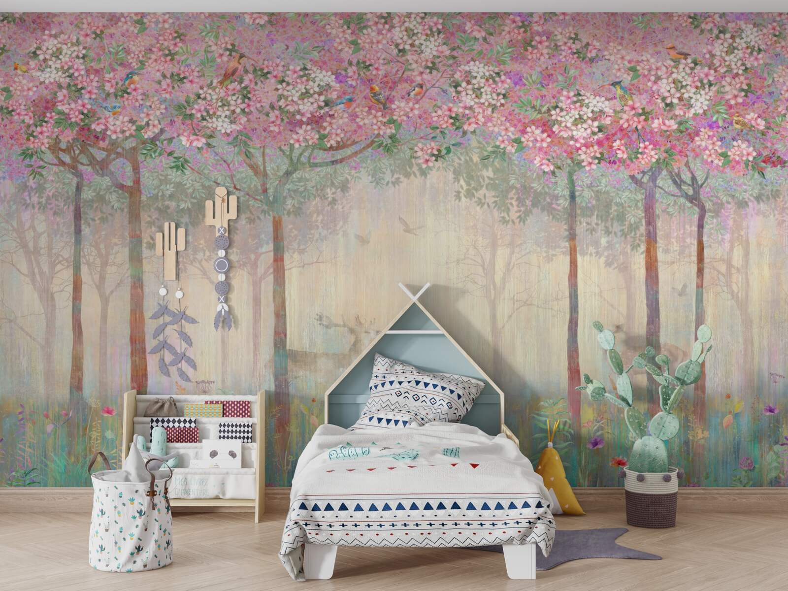 Fototapet sală și copac