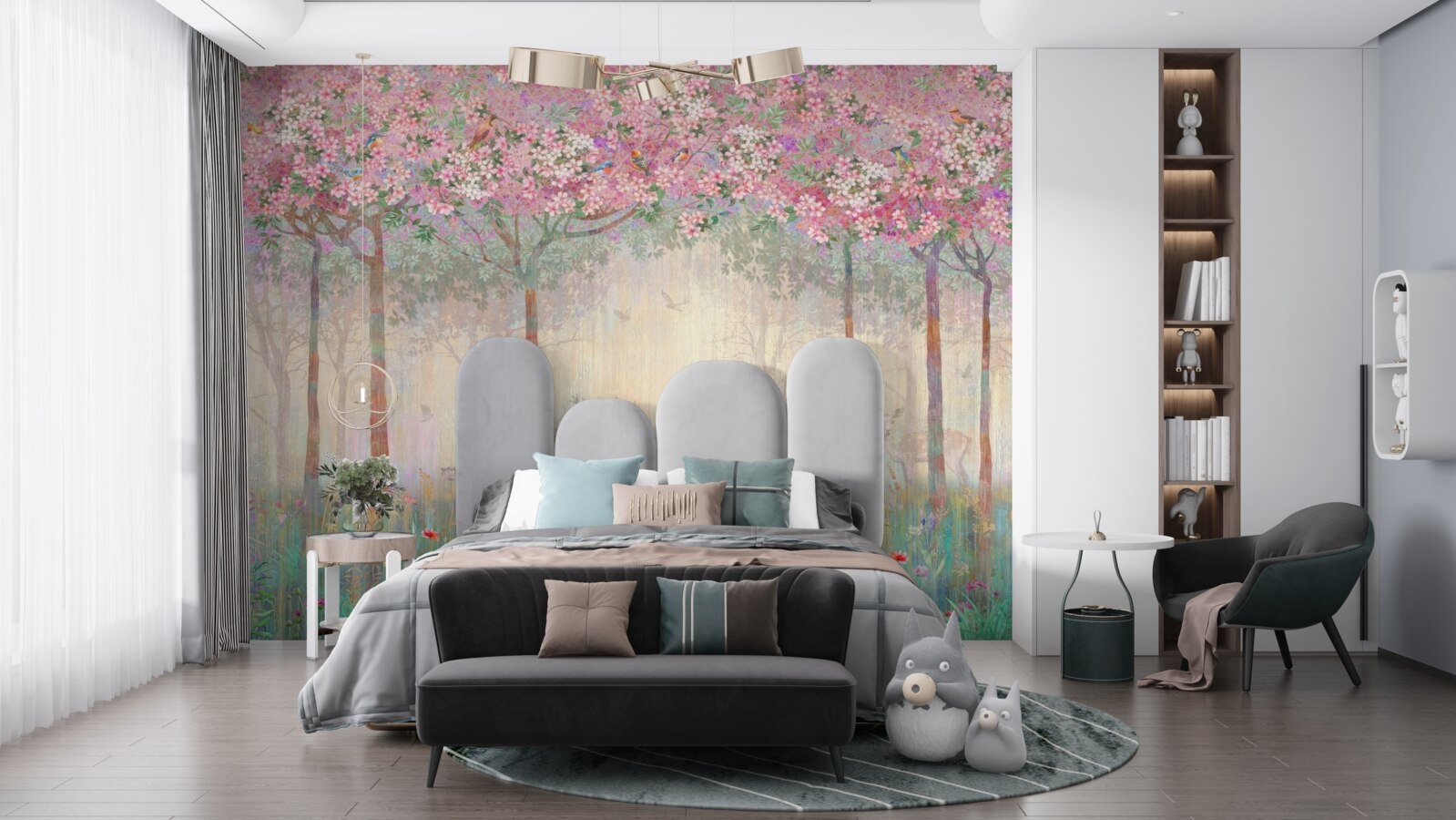 Fototapet sală și copac