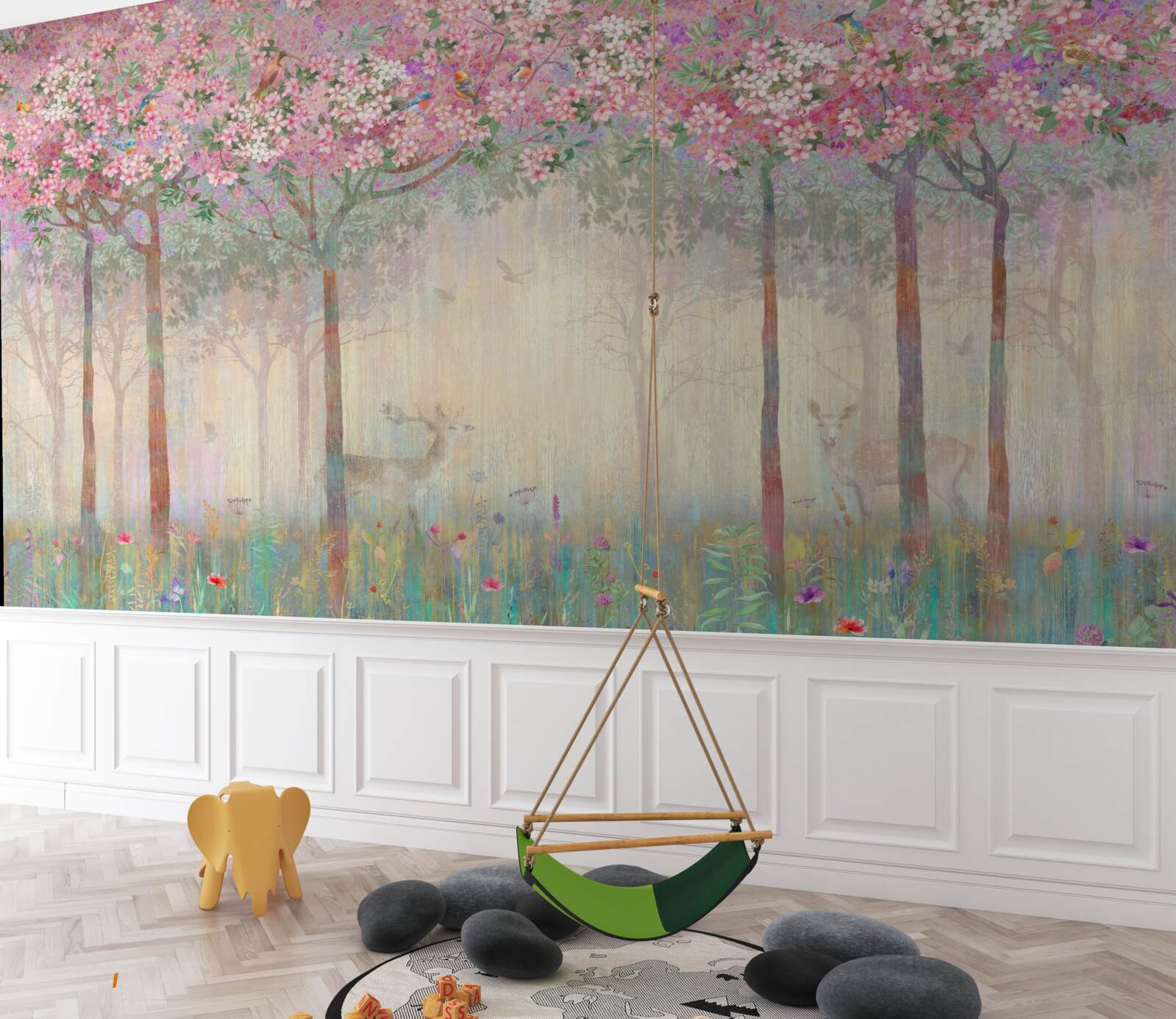 Fototapet sală și copac