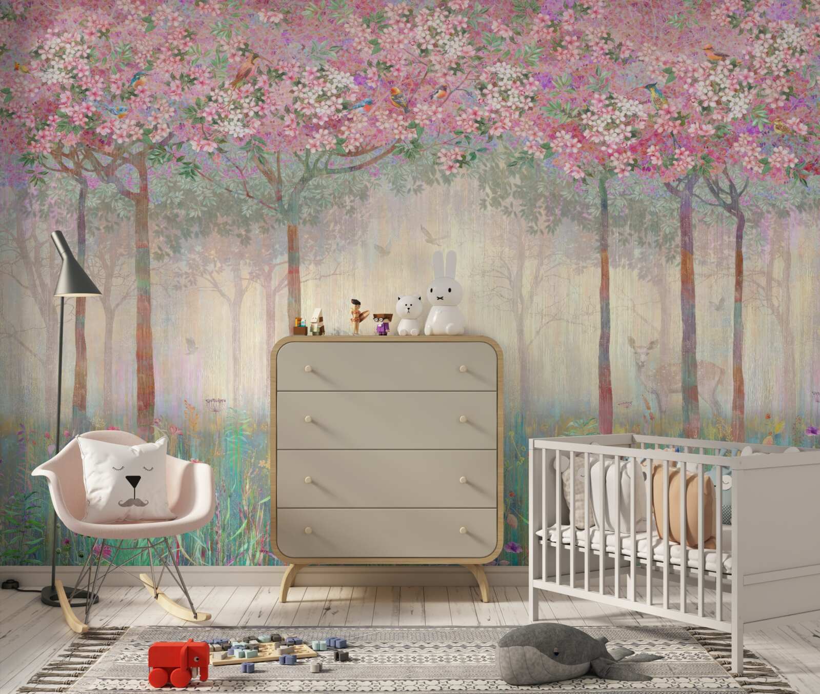 Fototapet sală și copac