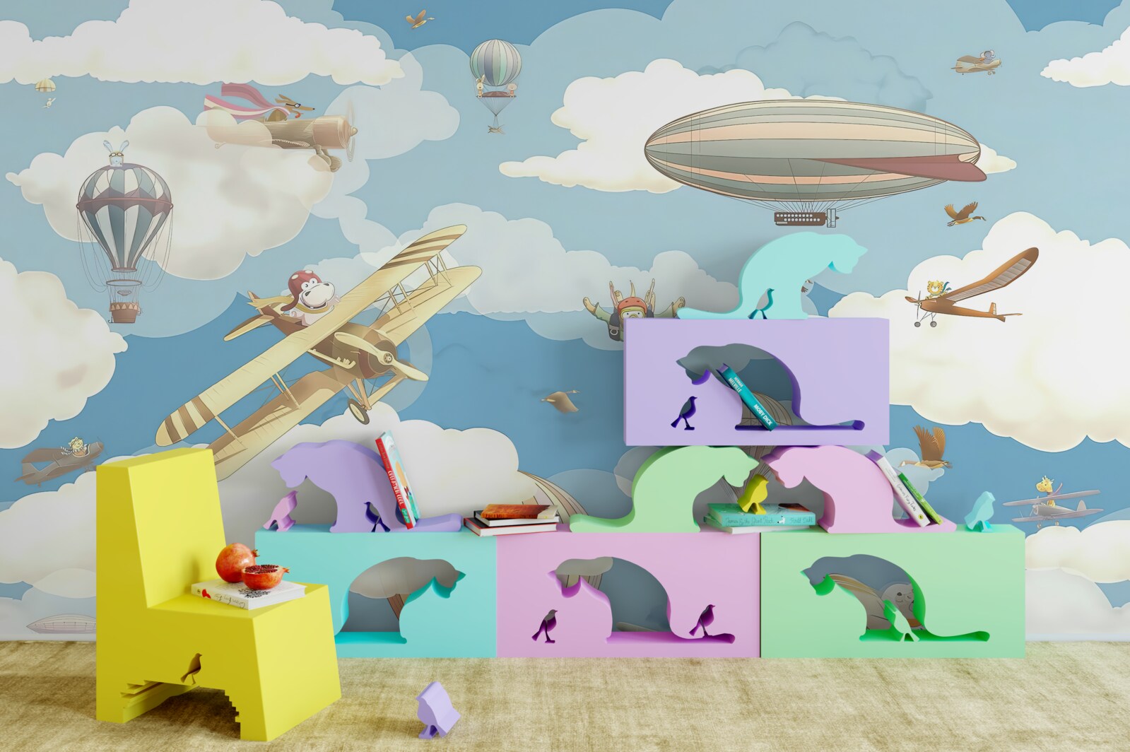 Fototapet hol și perete