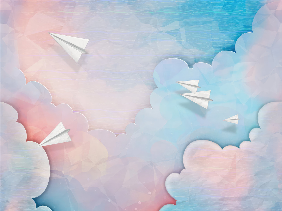 Fototapet cerul, peretele și culoarea albastră