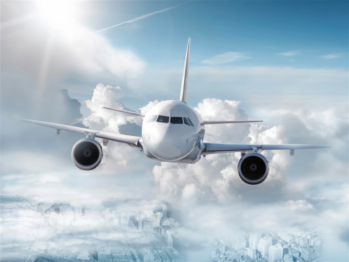 Fototapet aeronave de pasageri, transport aerian și tehnologie aeronautică