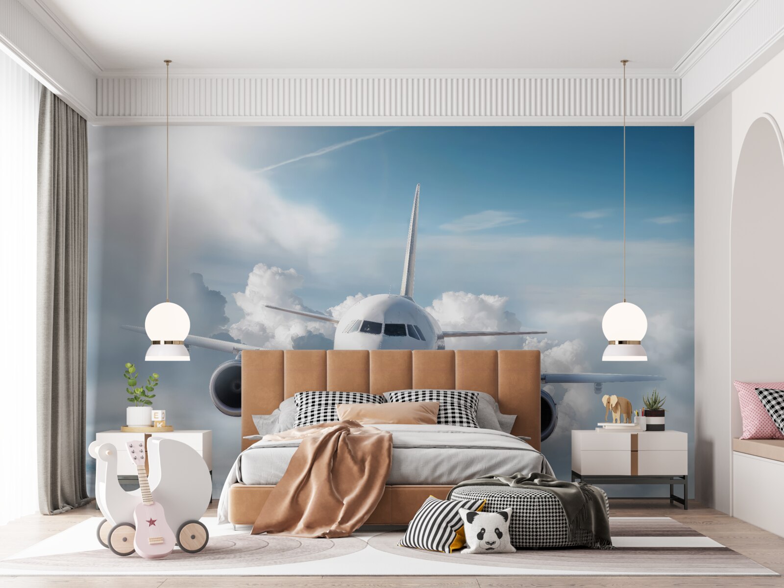 Fototapet aeronave de pasageri, transport aerian și tehnologie aeronautică