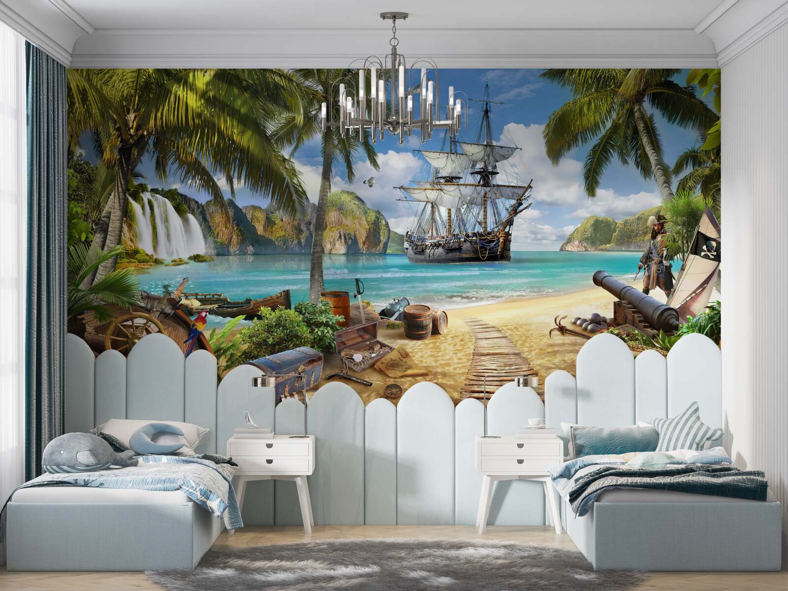 Fototapet mașină, caravelă și galion