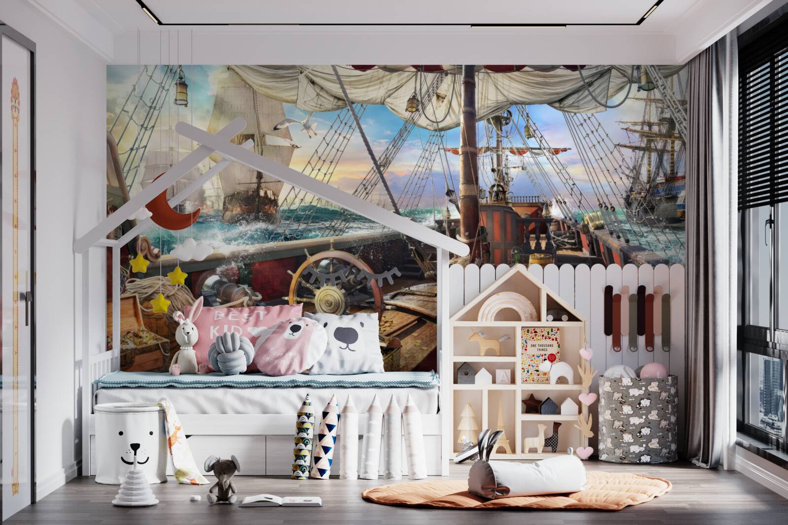 Fototapet vehicul, navă și jet ski