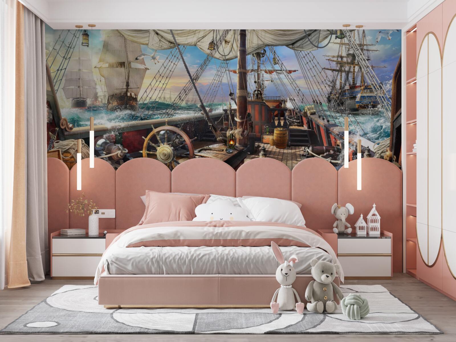 Fototapet vehicul, navă și jet ski