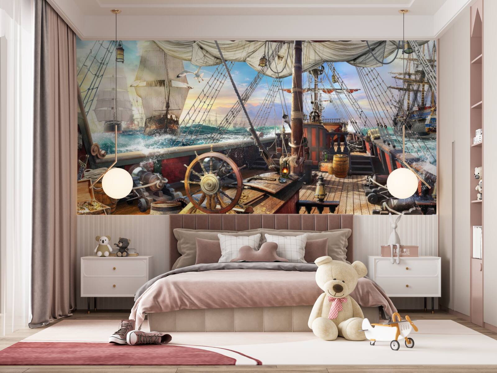 Fototapet vehicul, navă și jet ski