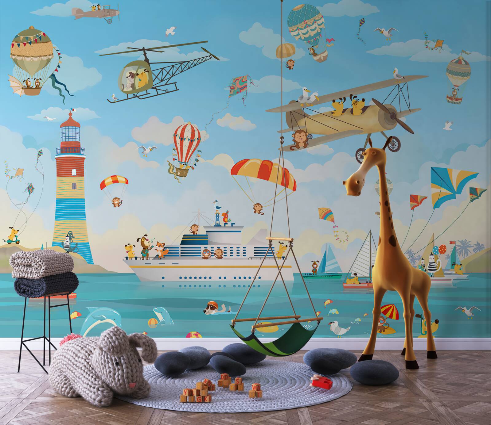 Fototapet autocolant pentru perete și peretele în sine