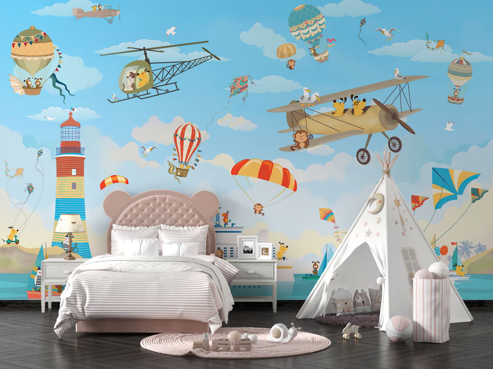 Fototapet autocolant pentru perete și peretele în sine