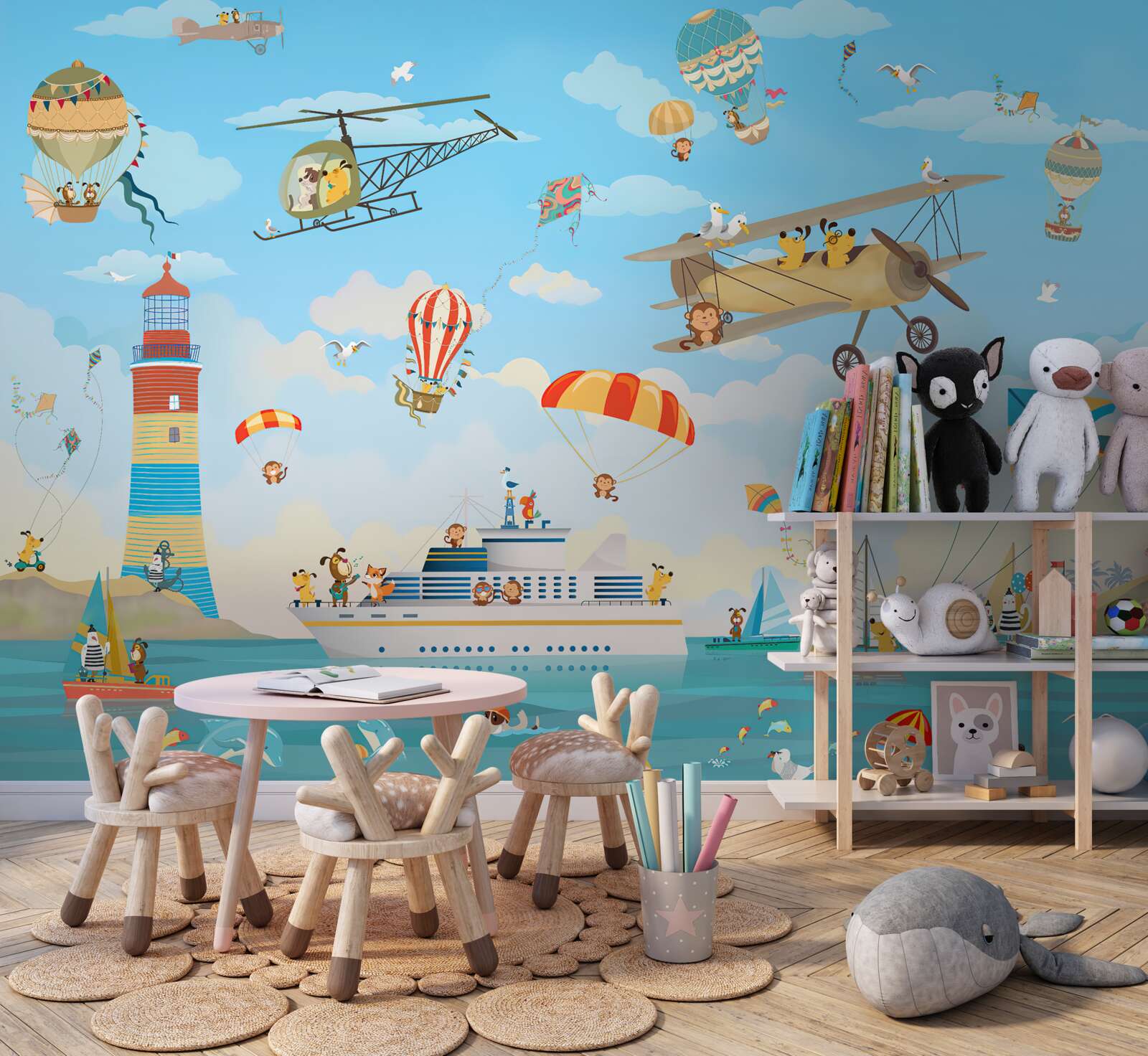 Fototapet autocolant pentru perete și peretele în sine