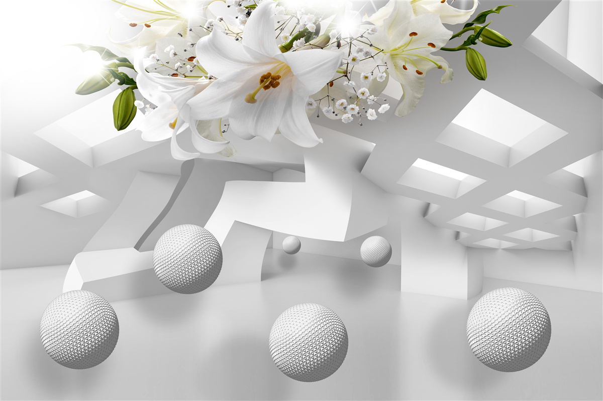 Fototapet baloane de crin în spațiu