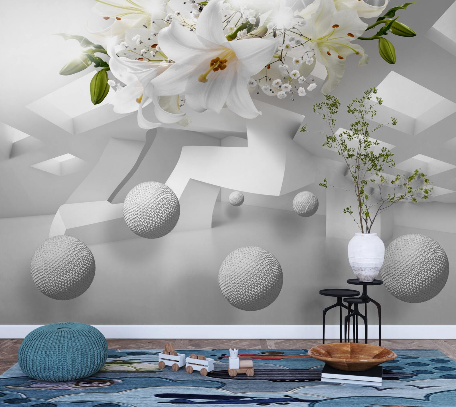 Fototapet baloane de crin în spațiu