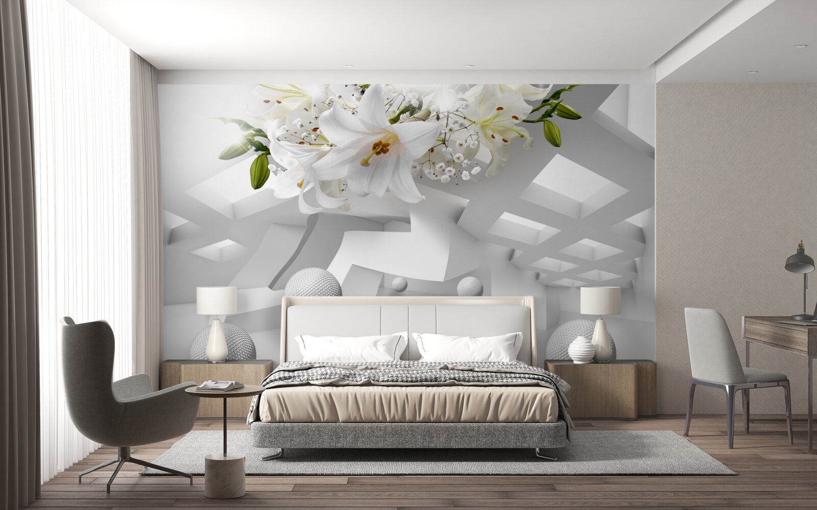 Fototapet baloane de crin în spațiu