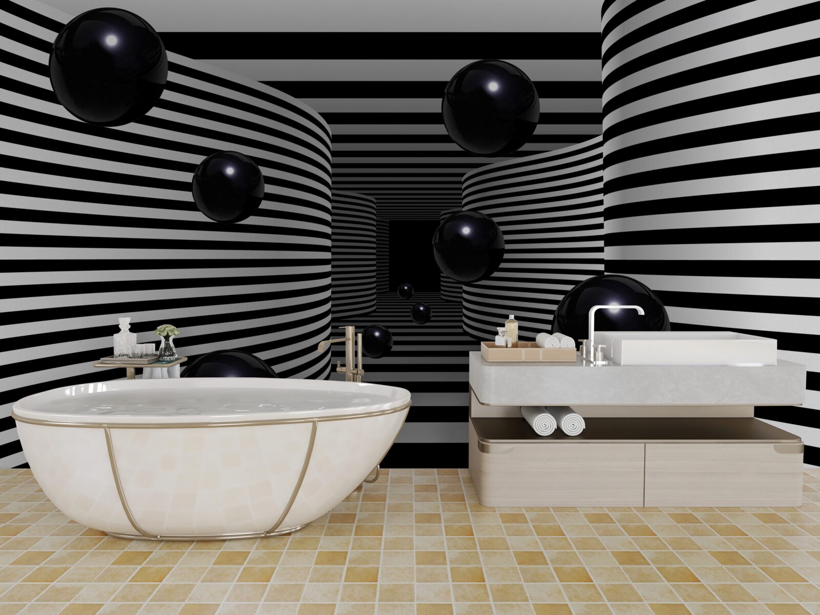 Fototapet bile spațiale negre