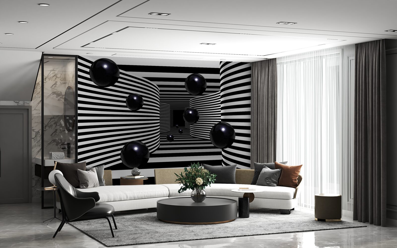 Fototapet bile spațiale negre