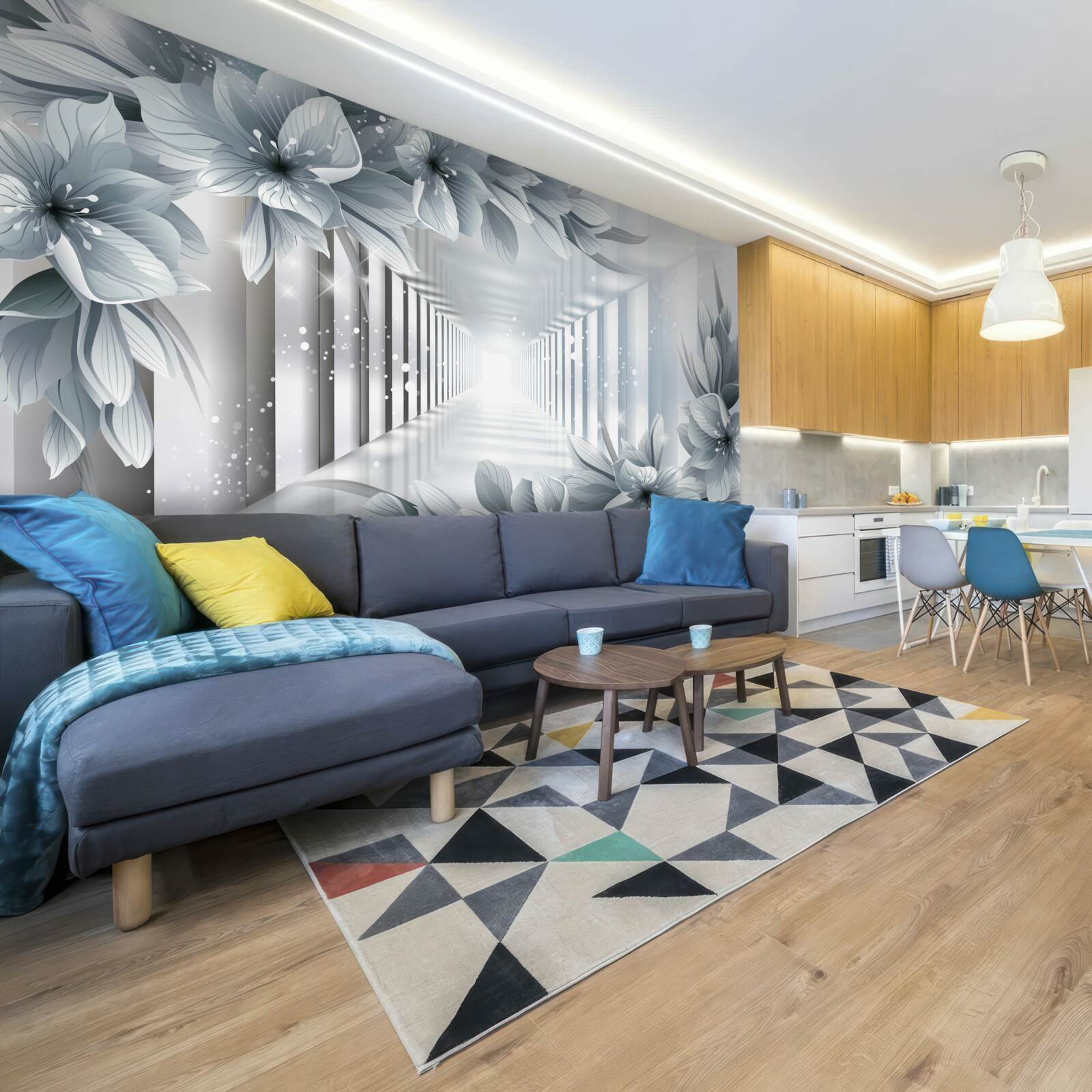 Fototapet tunel fără sfârșit și plante colorate