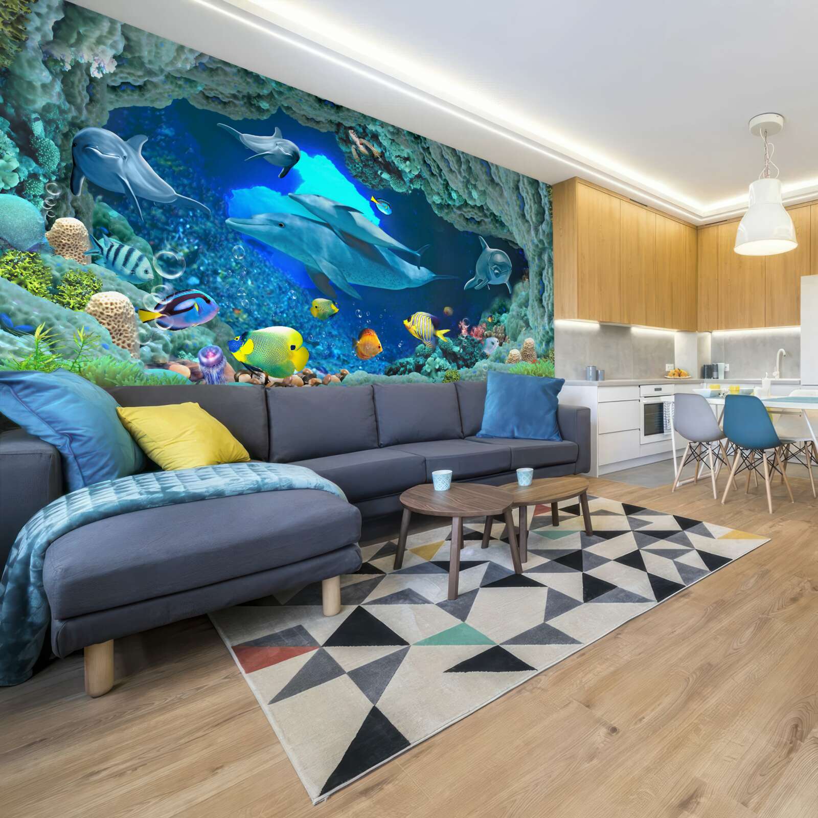 Fototapet acvarii de perete și de apă dulce