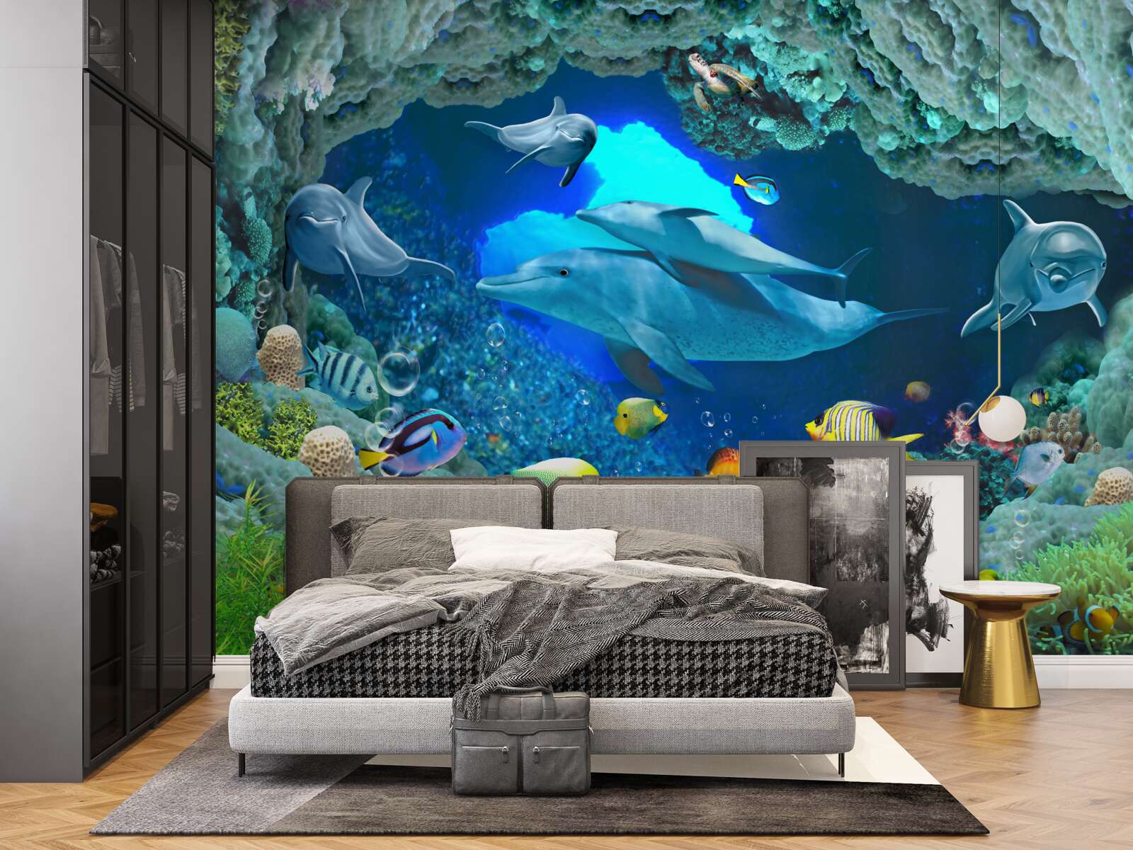 Fototapet acvarii de perete și de apă dulce