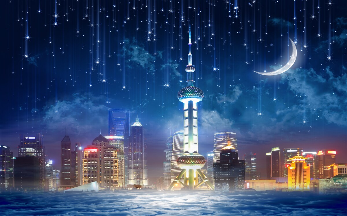 Fototapet mobilier albastru și violet