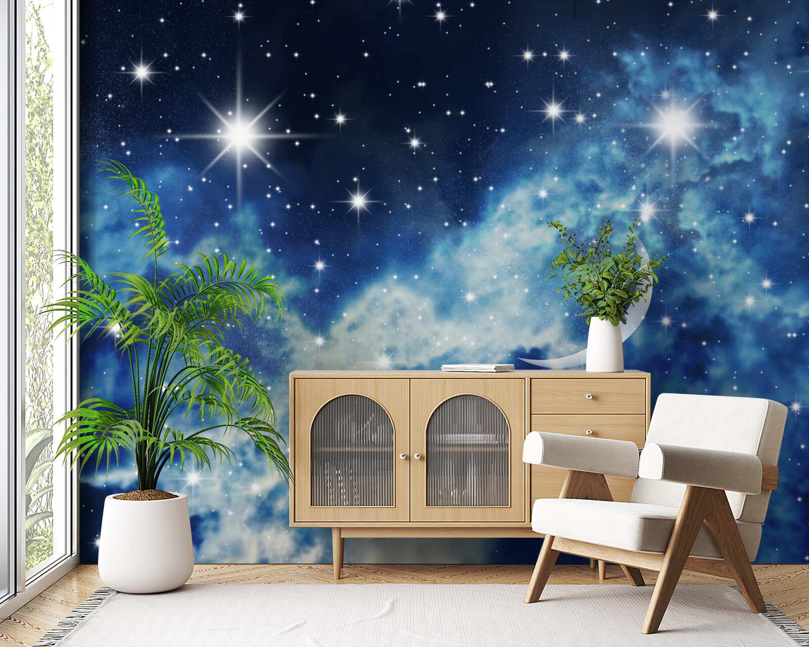 Fototapet scenariu de plafon cu cer pentru dormitor