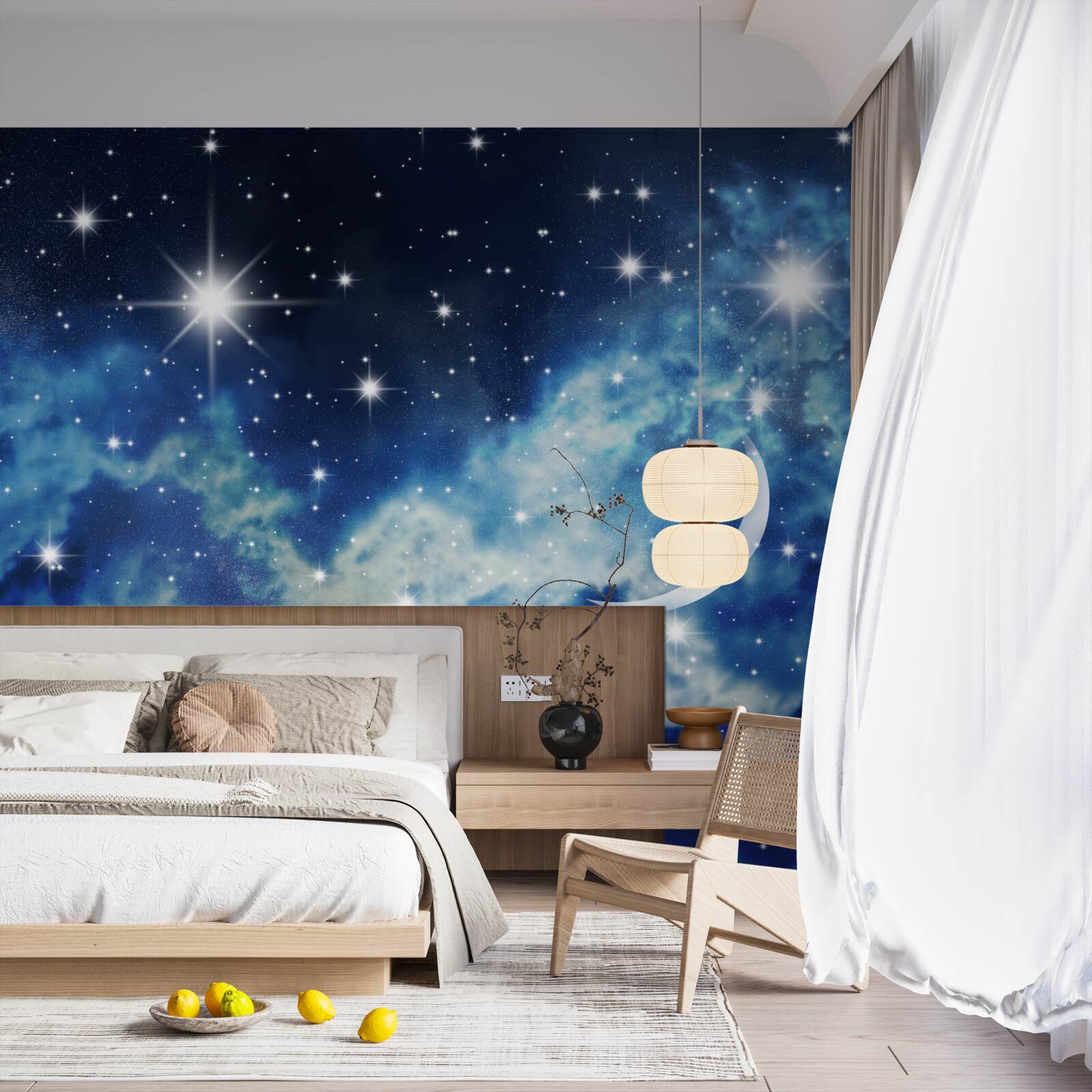 Fototapet scenariu de plafon cu cer pentru dormitor