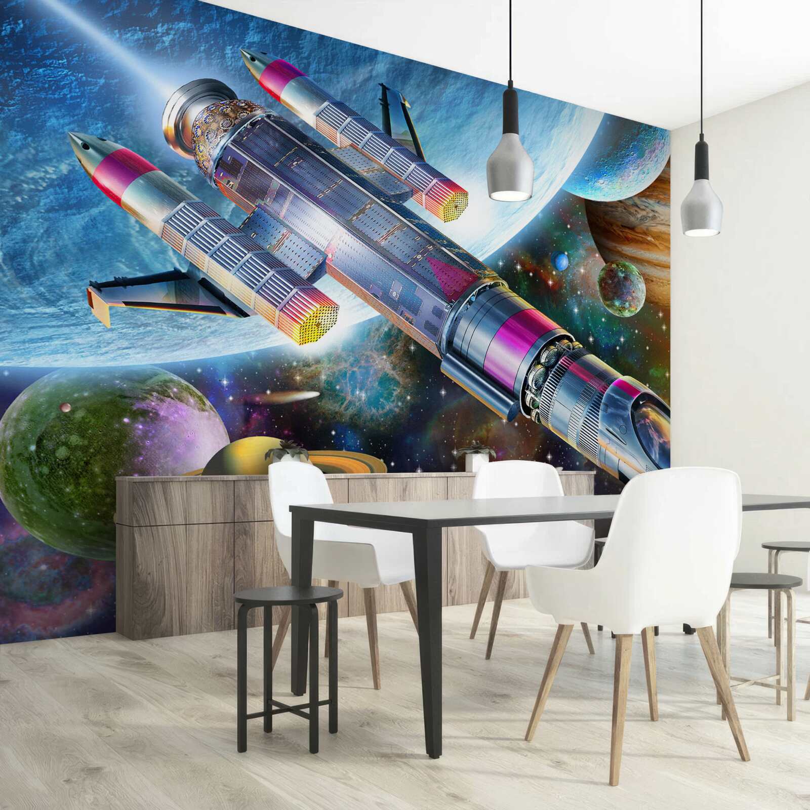 Fototapet Mediul spațial, universul și satelitul