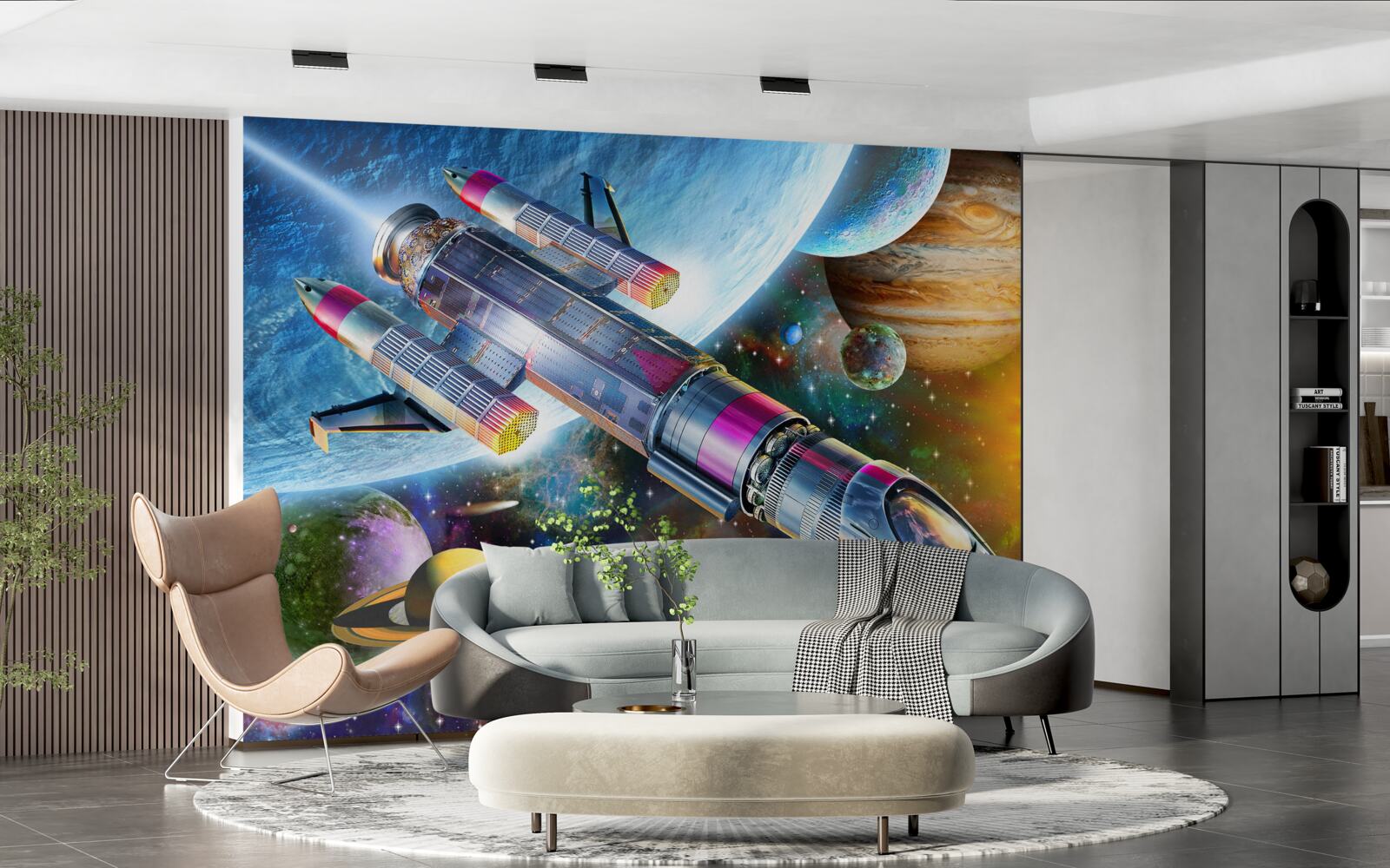 Fototapet Mediul spațial, universul și satelitul