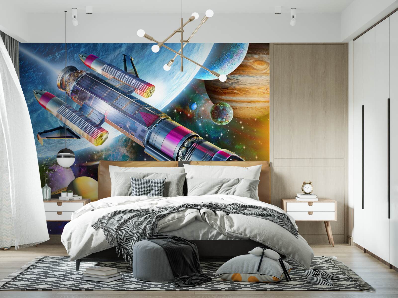 Fototapet Mediul spațial, universul și satelitul