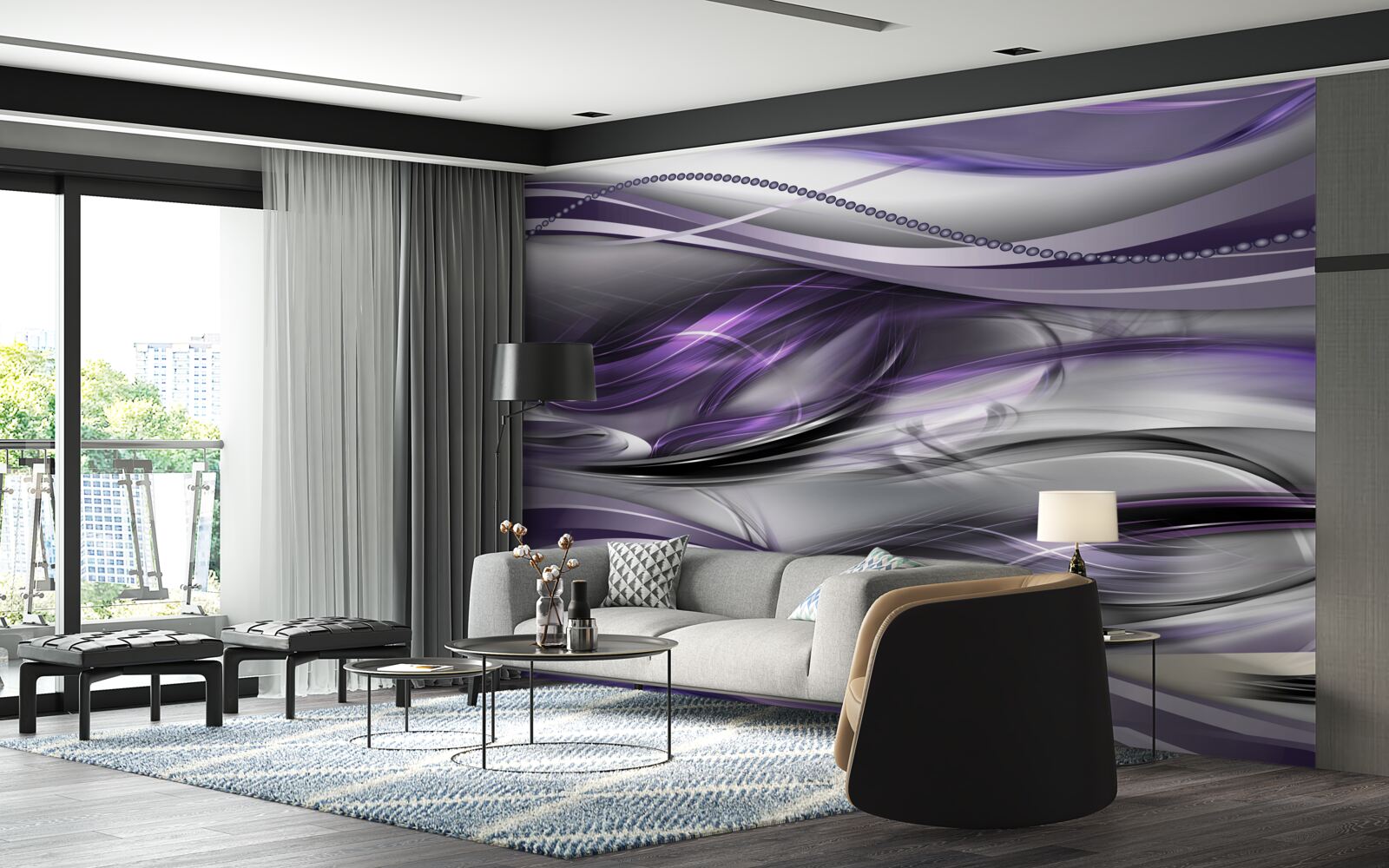 Fototapet imagine abstractă violet