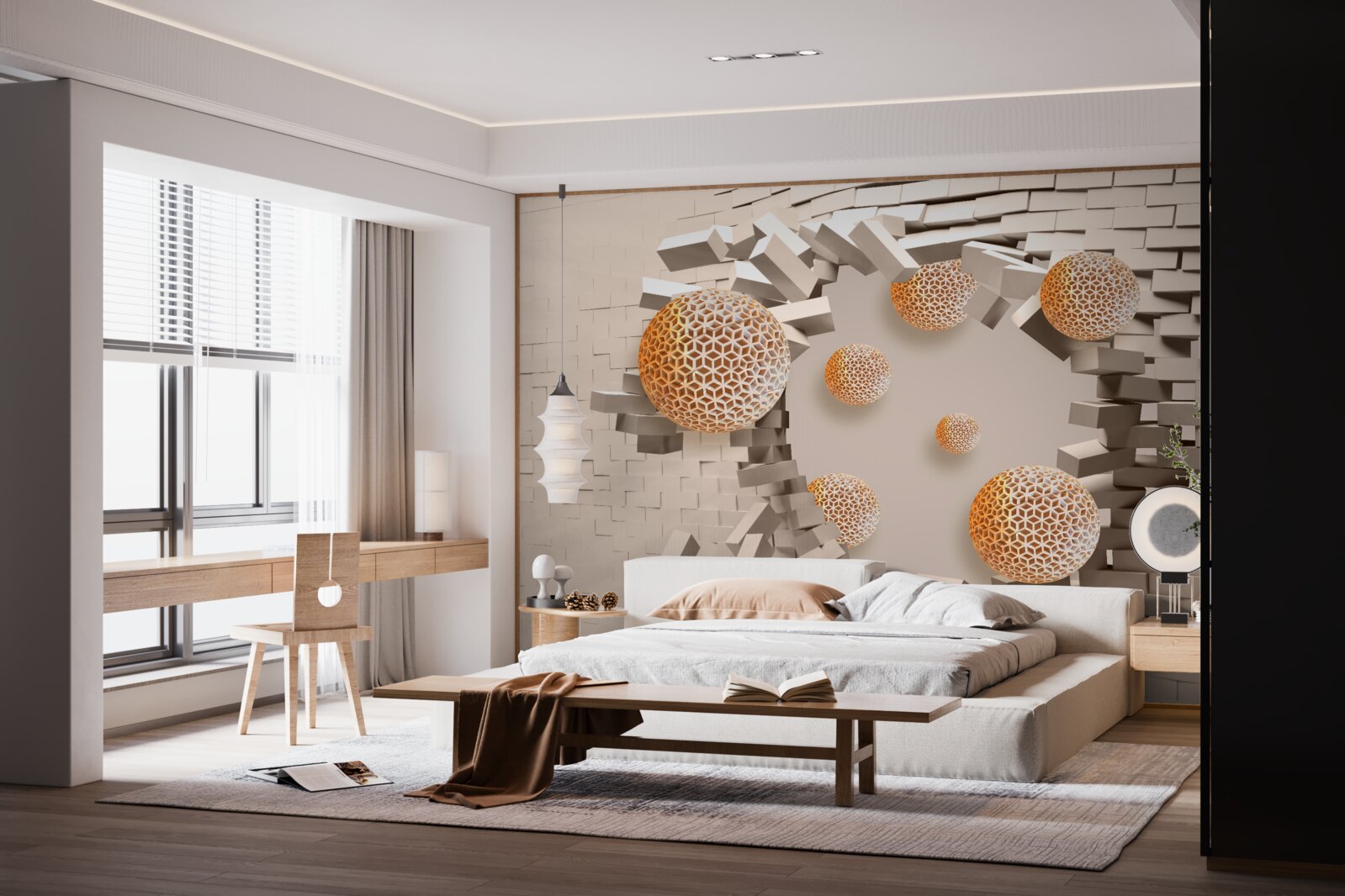 Fototapet 3d bile și partiție