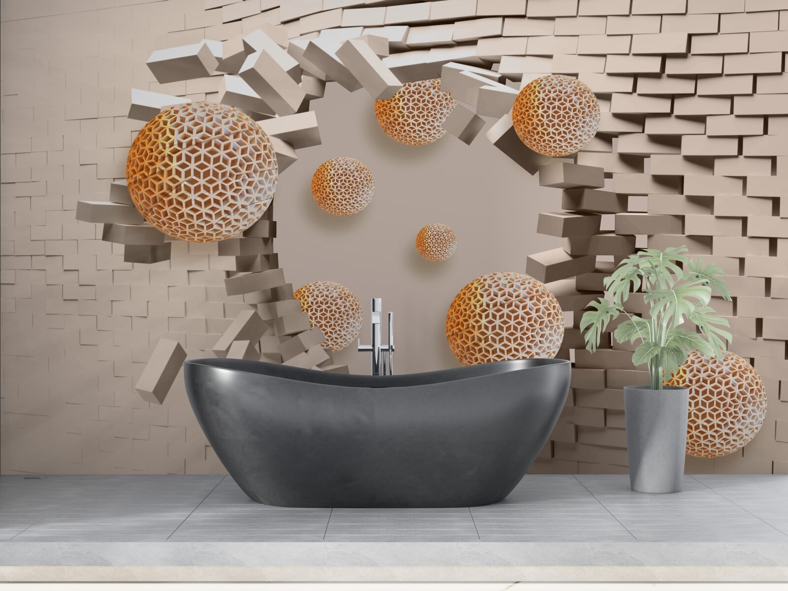 Fototapet 3d bile și partiție