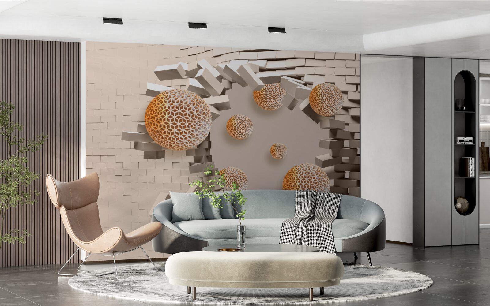 Fototapet 3d bile și partiție