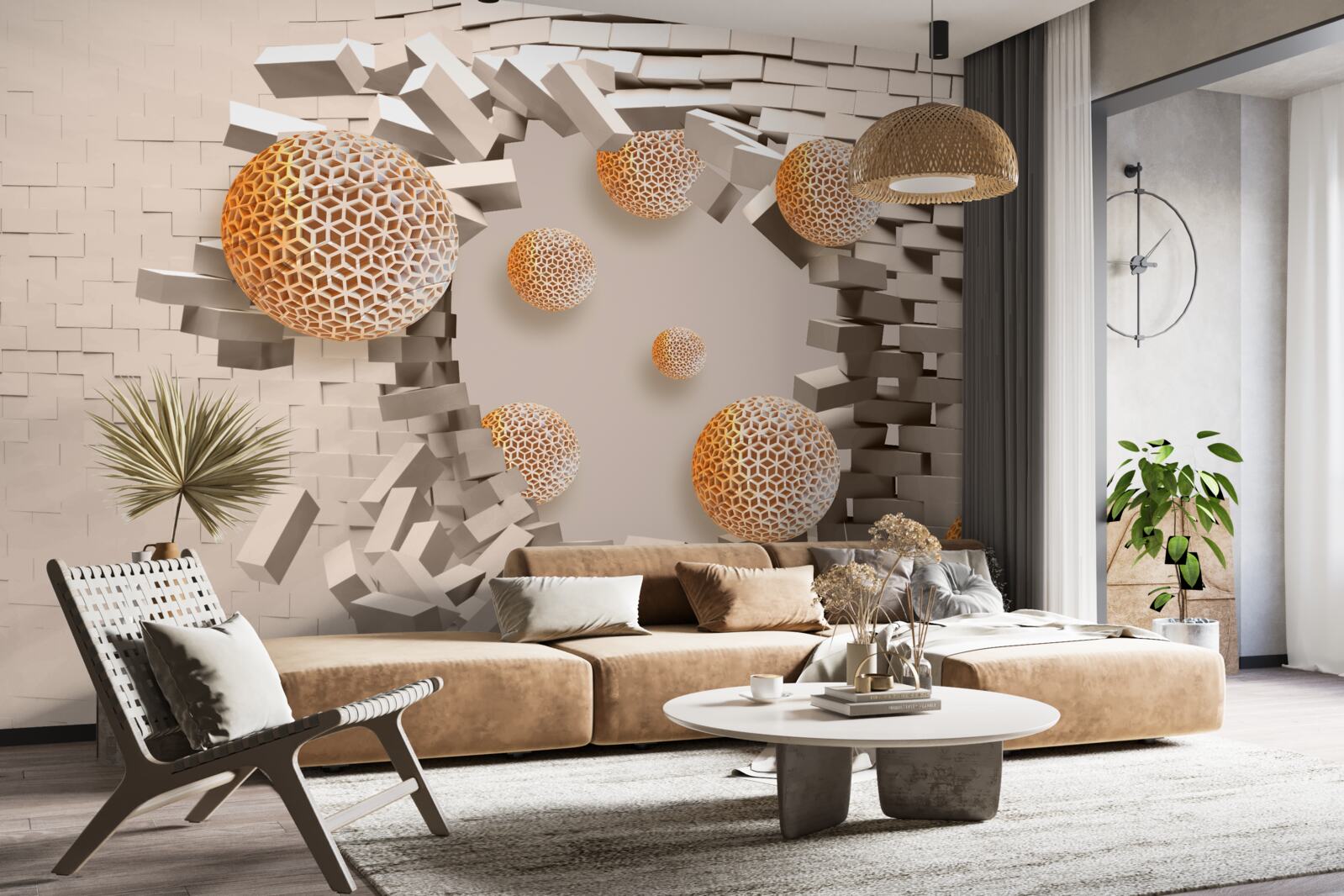 Fototapet 3d bile și partiție