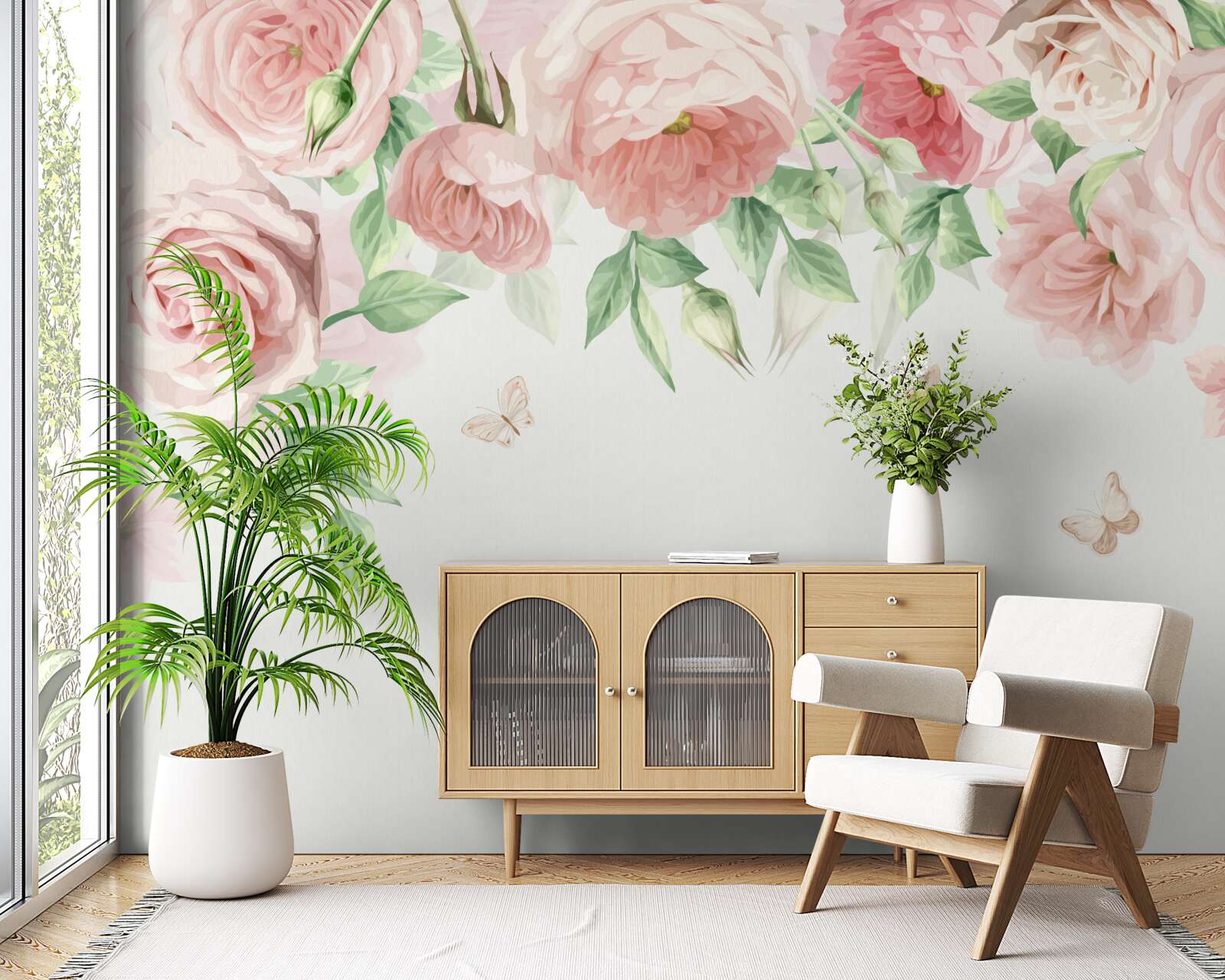 Fototapet flori pictate în acuarelă