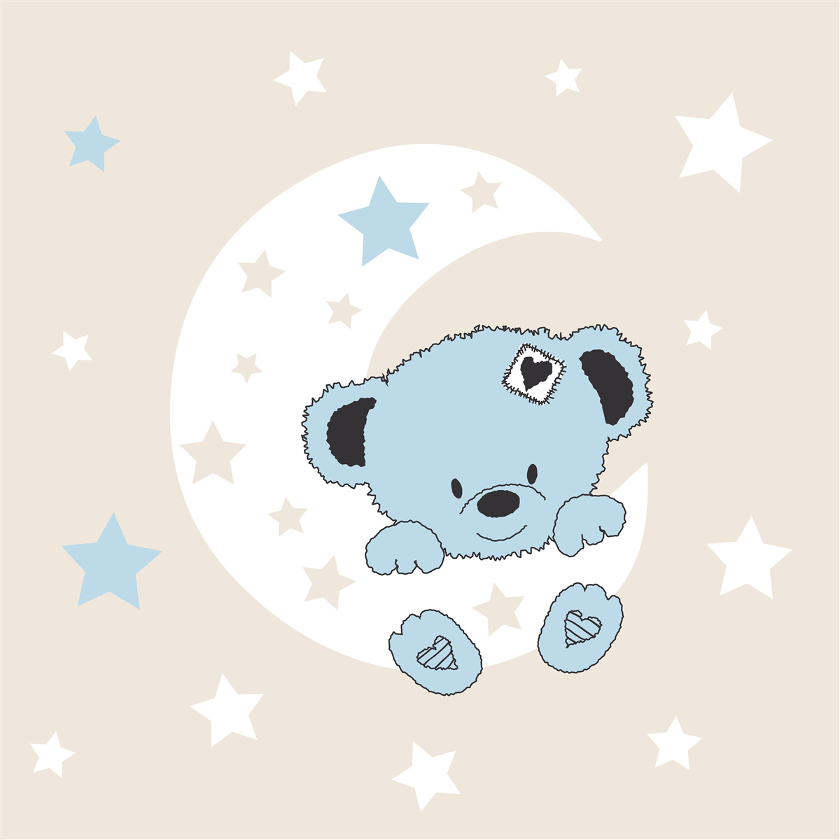 Fototapet ursulețul se agață de lună