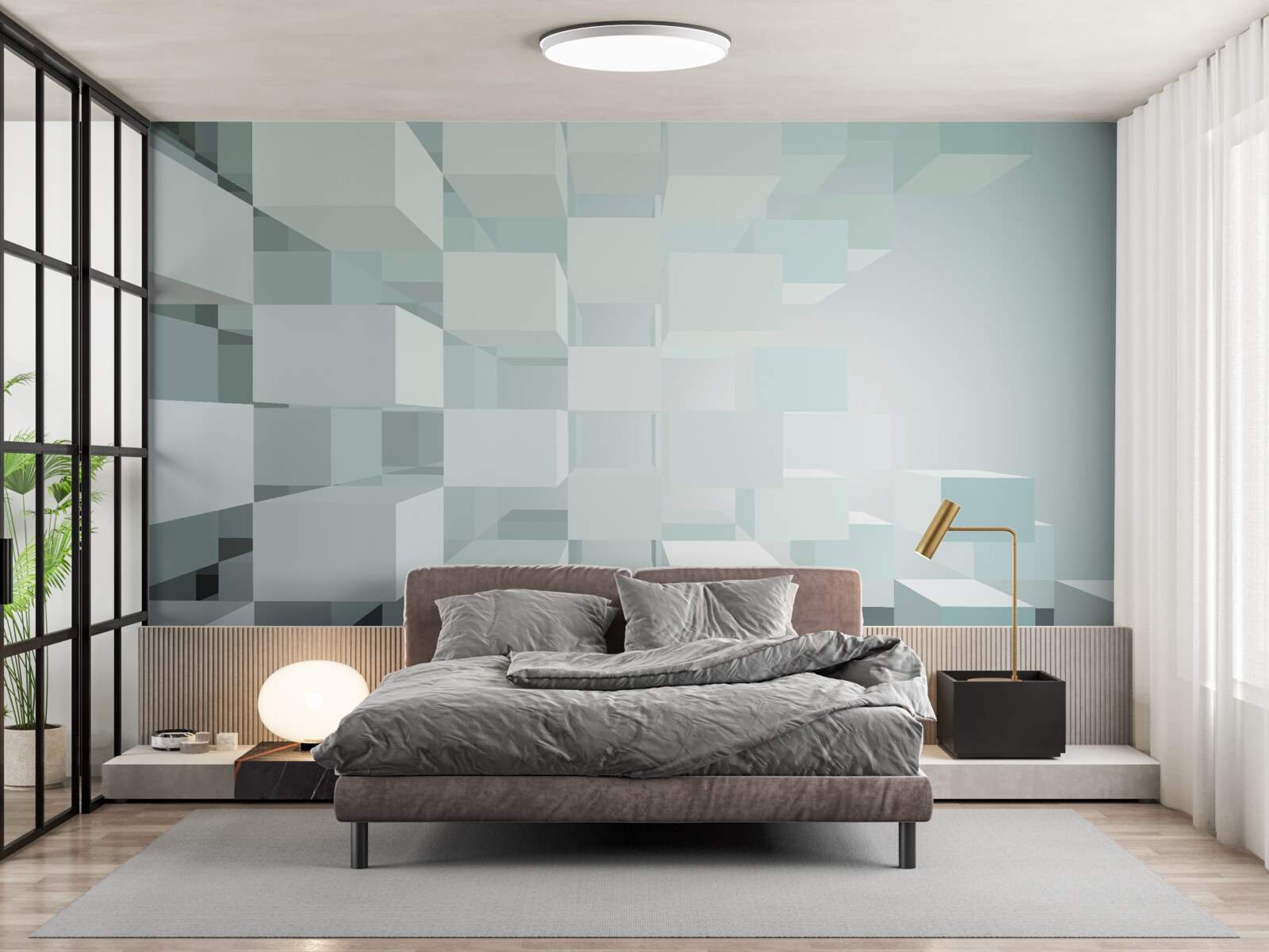 Fototapet lumină obiecte 3d