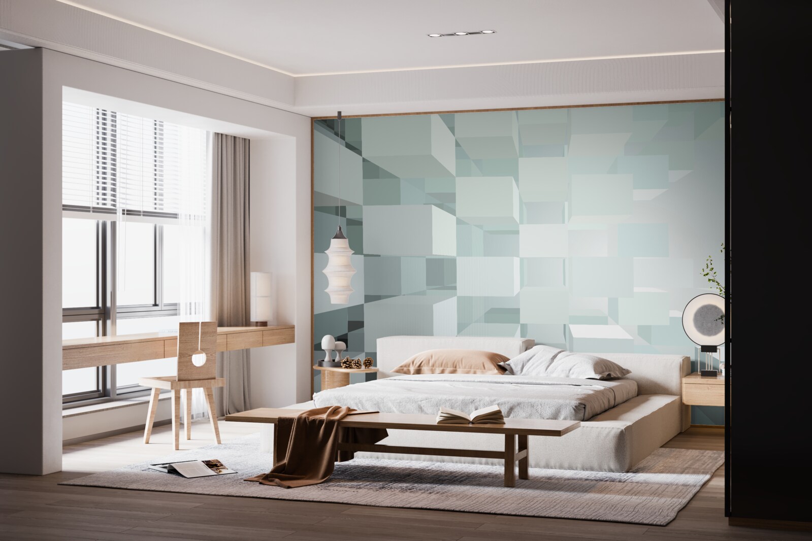 Fototapet lumină obiecte 3d