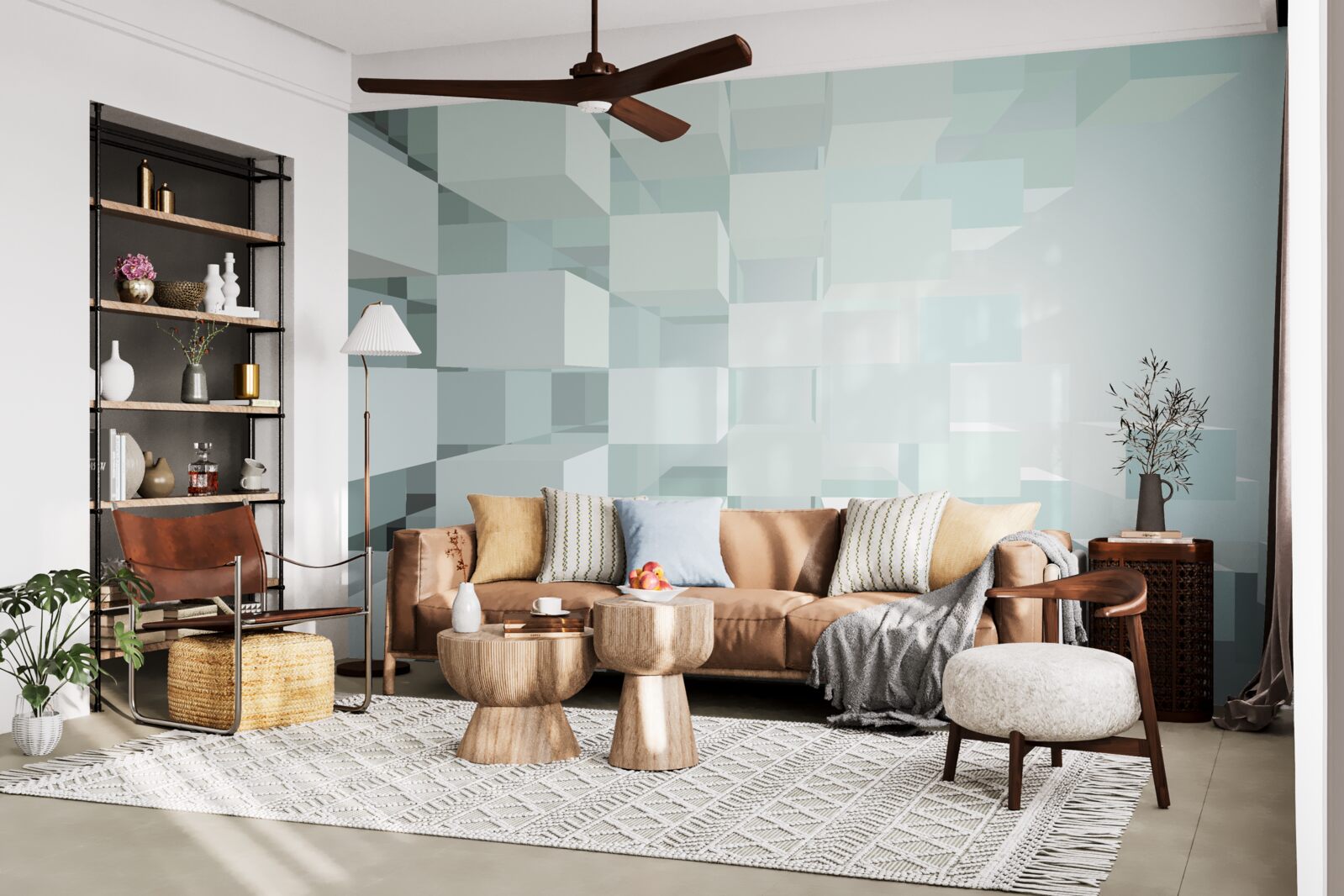 Fototapet lumină obiecte 3d