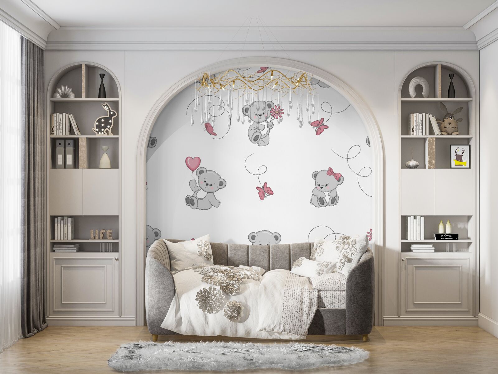 Fototapet urși gri drăguți