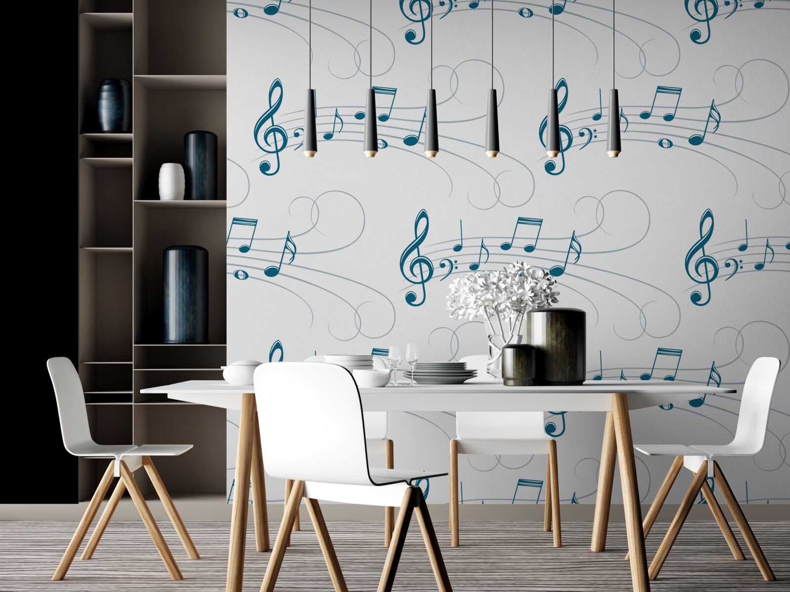 Fototapet înregistrări muzicale cu cheie de vioară