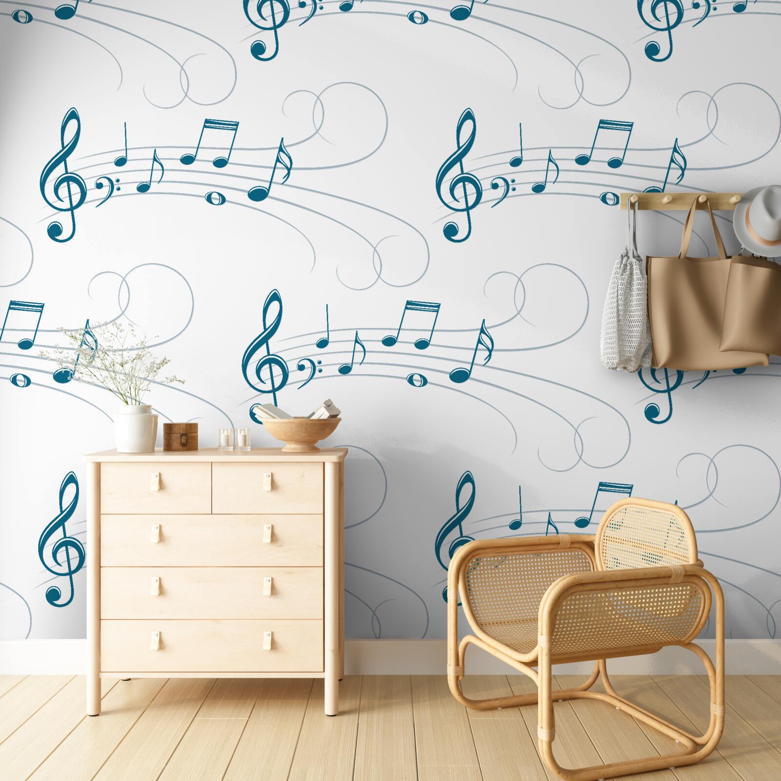 Fototapet înregistrări muzicale cu cheie de vioară