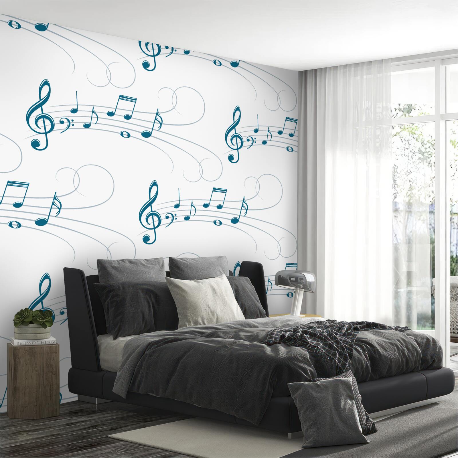 Fototapet înregistrări muzicale cu cheie de vioară